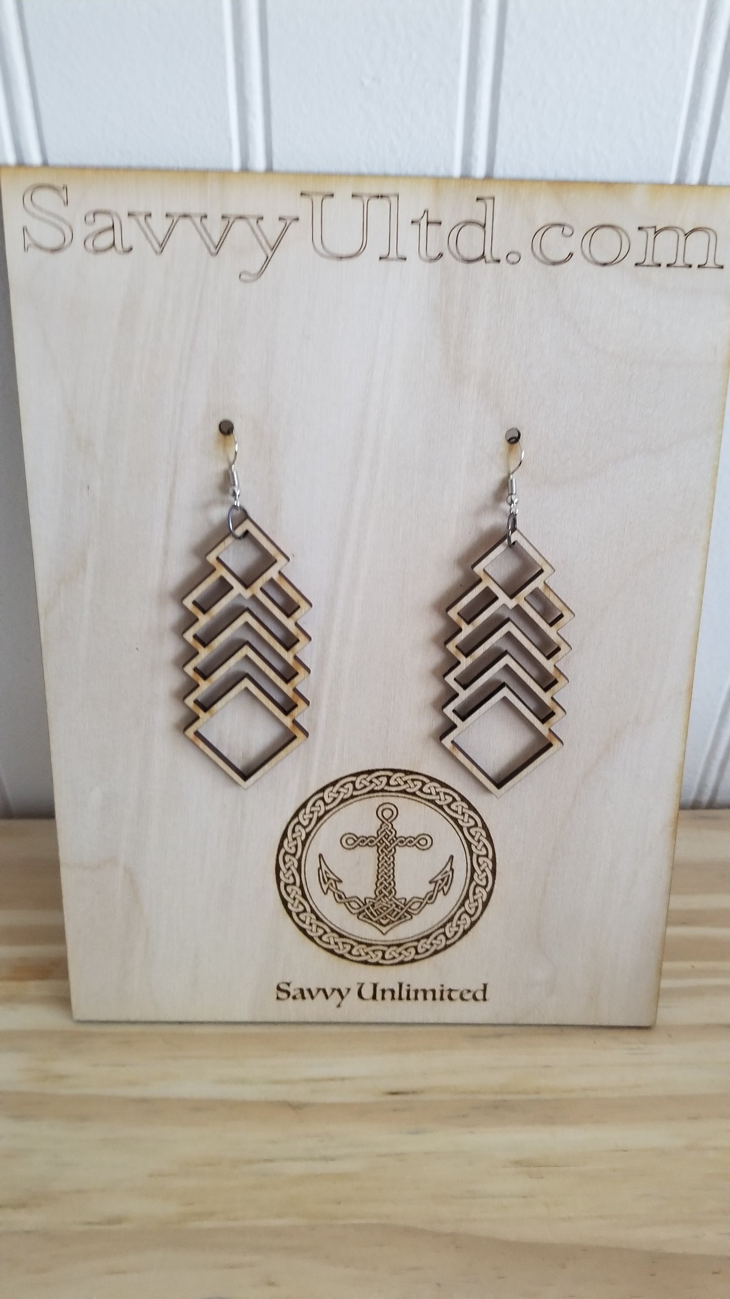 Earrings Oversized themed Laser cut / Engraved Wood