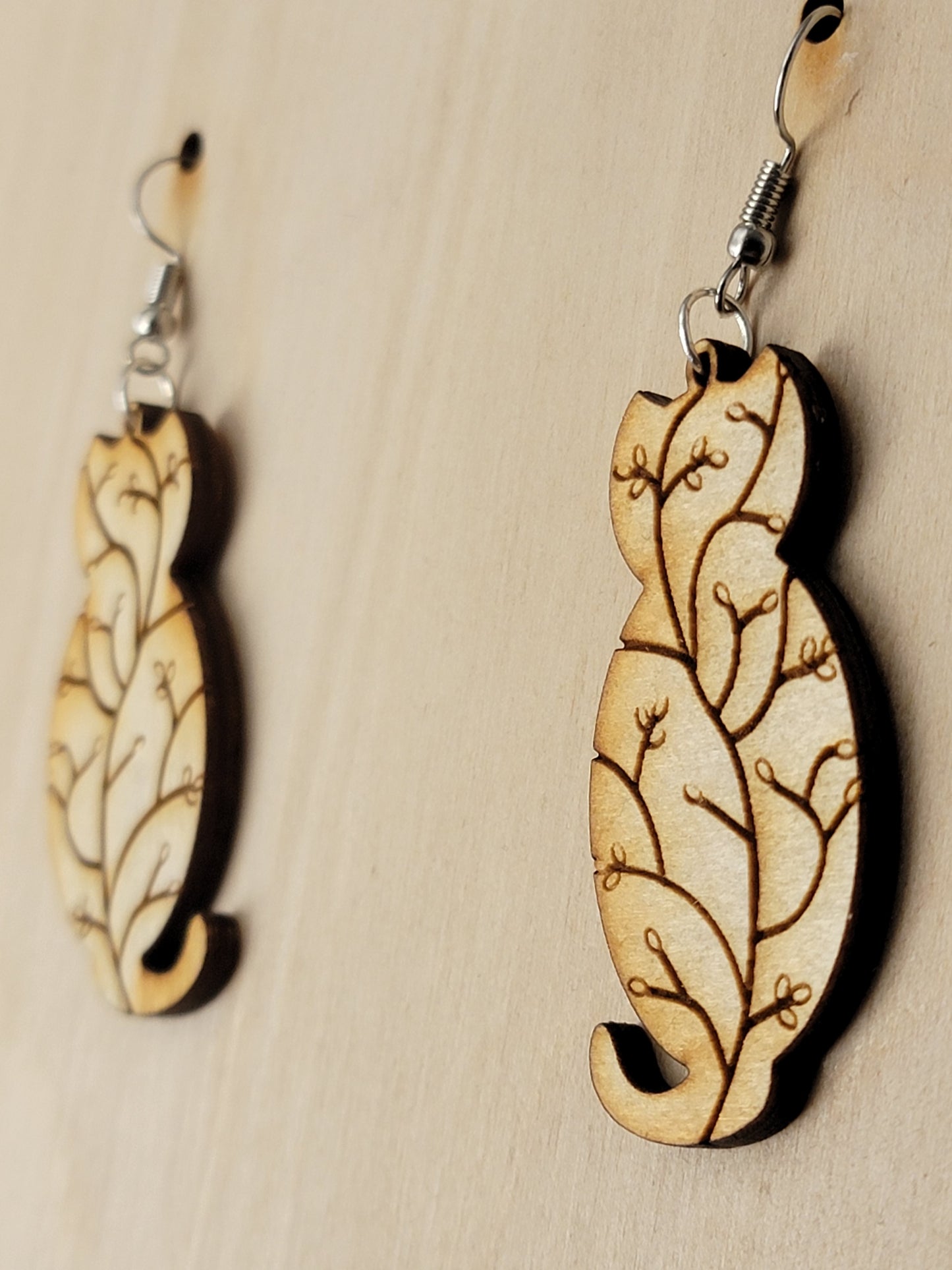 Earrings Animal Themed Laser cut / Engraved wooden