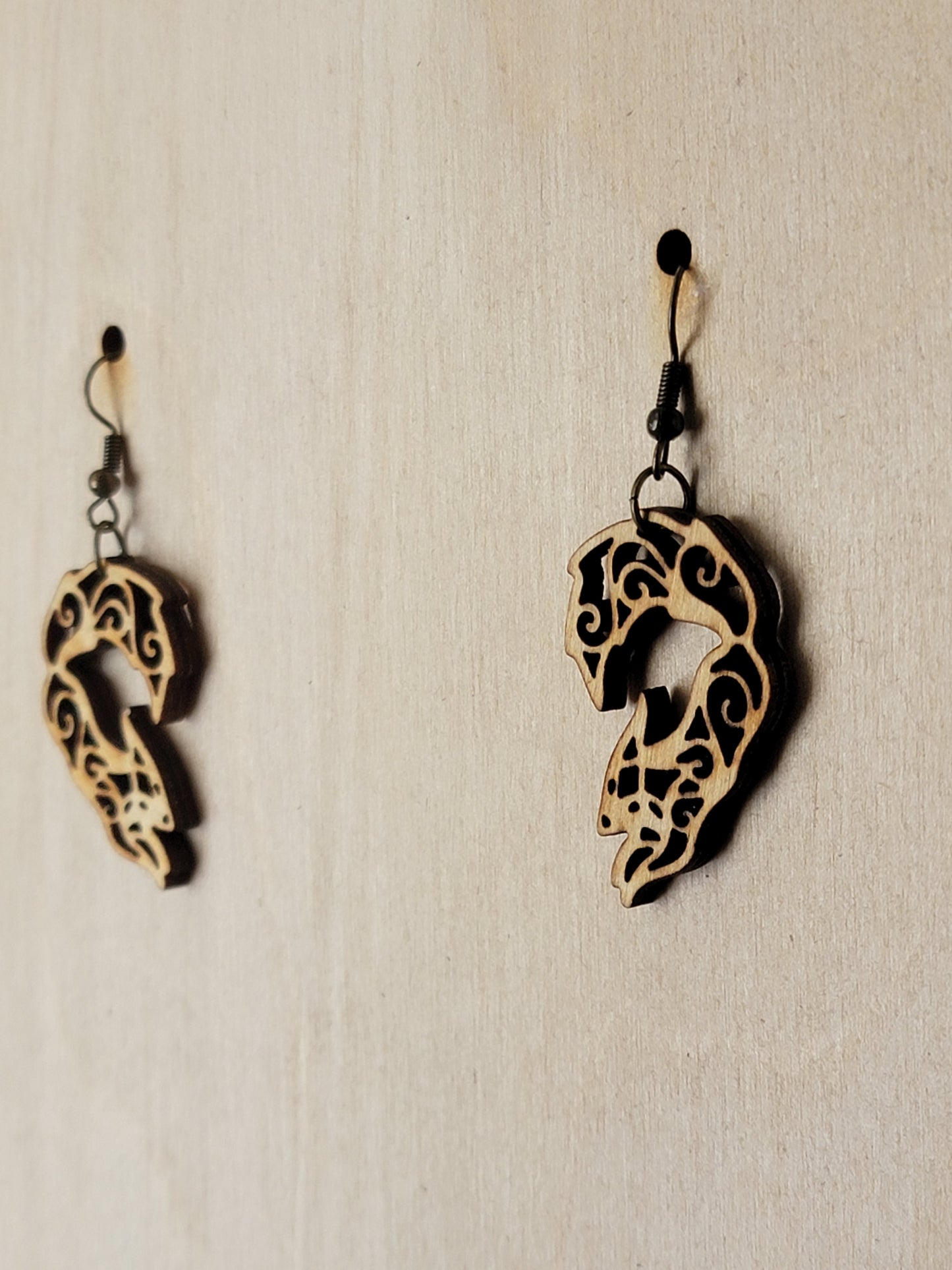 Earrings Animal Themed Laser cut / Engraved wooden