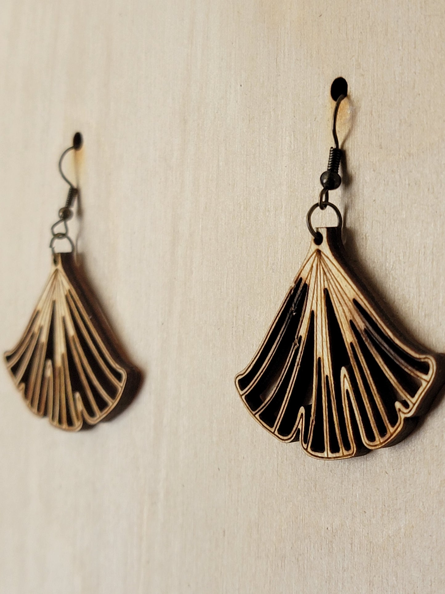 Earrings Oversized themed Laser cut / Engraved Wood