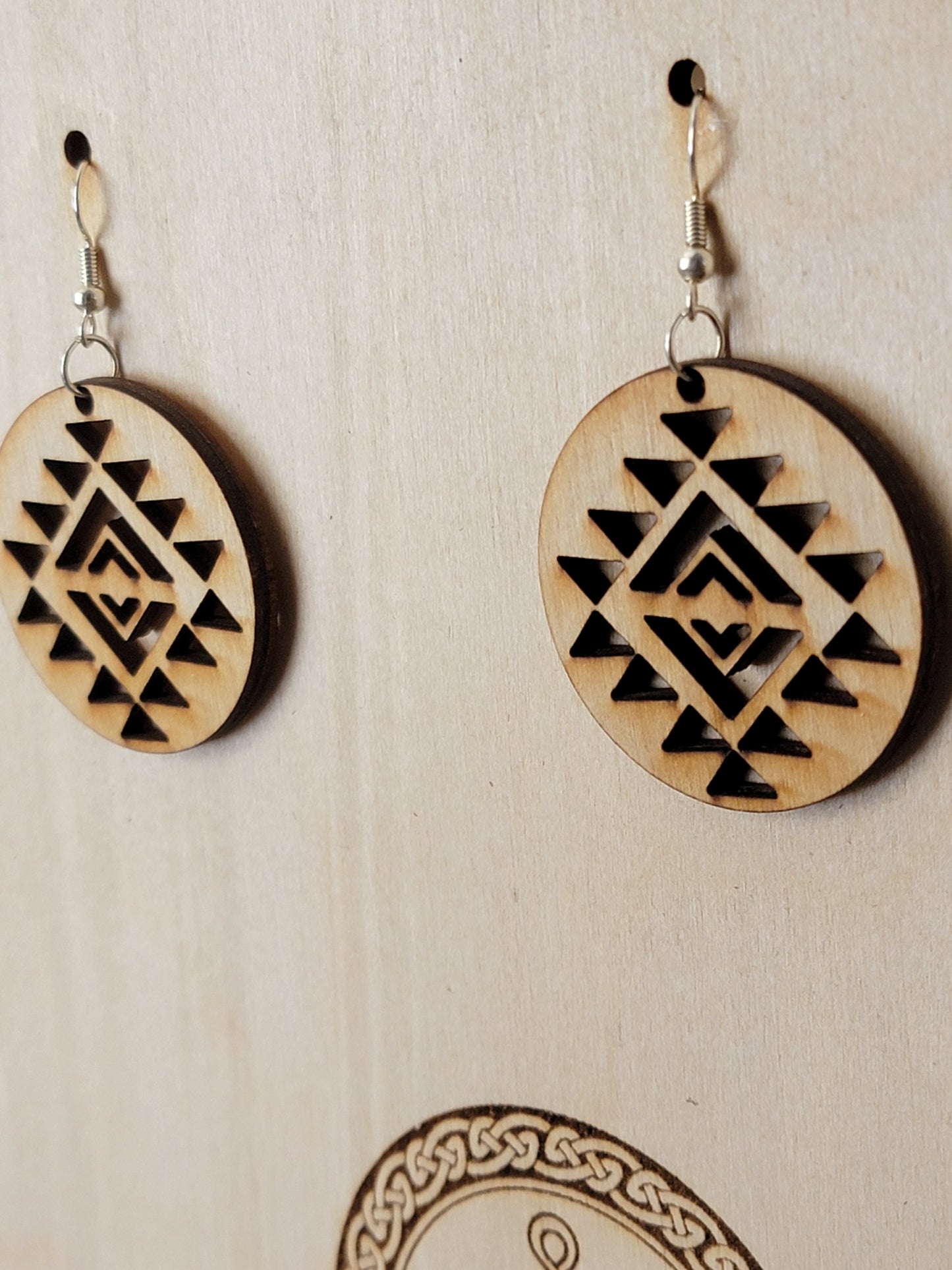 Earrings Oversized themed Laser cut / Engraved Wood