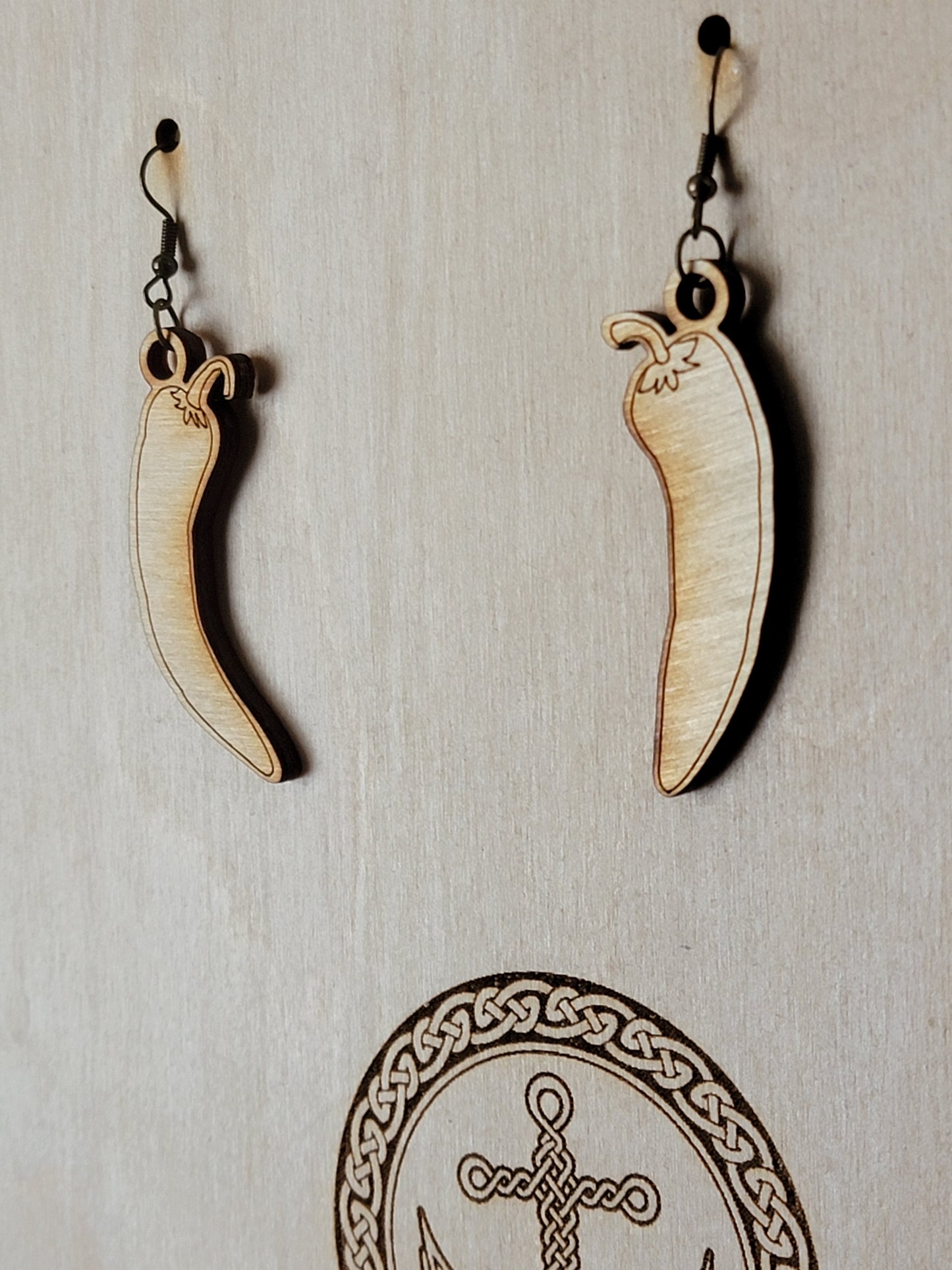 Earrings Oversized themed Laser cut / Engraved Wood