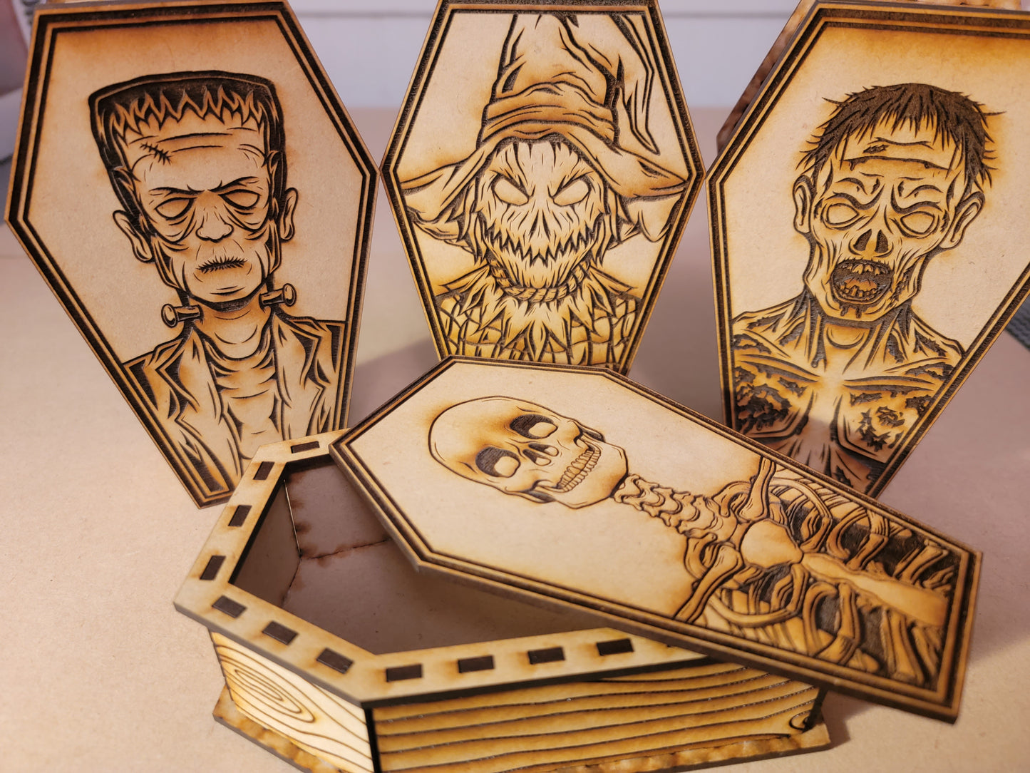 Coffin Boxes Laser cut and engraved - Available Locally